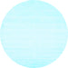 Round Solid Light Blue Modern Rug, con75lblu