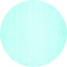 Round Solid Turquoise Modern Rug, con75turq