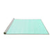 Sideview of Machine Washable Solid Turquoise Modern Area Rugs, wshcon75turq