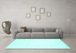 Machine Washable Solid Turquoise Modern Area Rugs in a Living Room,, wshcon75turq