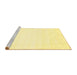 Sideview of Machine Washable Solid Yellow Modern Rug, wshcon75yw
