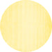 Round Machine Washable Solid Yellow Modern Rug, wshcon75yw