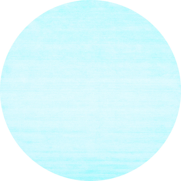 Round Machine Washable Solid Light Blue Modern Rug, wshcon75lblu