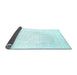 Sideview of Solid Light Blue Modern Rug, con75lblu