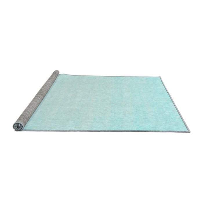 Sideview of Machine Washable Solid Light Blue Modern Rug, wshcon75lblu