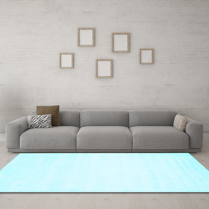 Machine Washable Solid Light Blue Modern Rug in a Living Room, wshcon75lblu