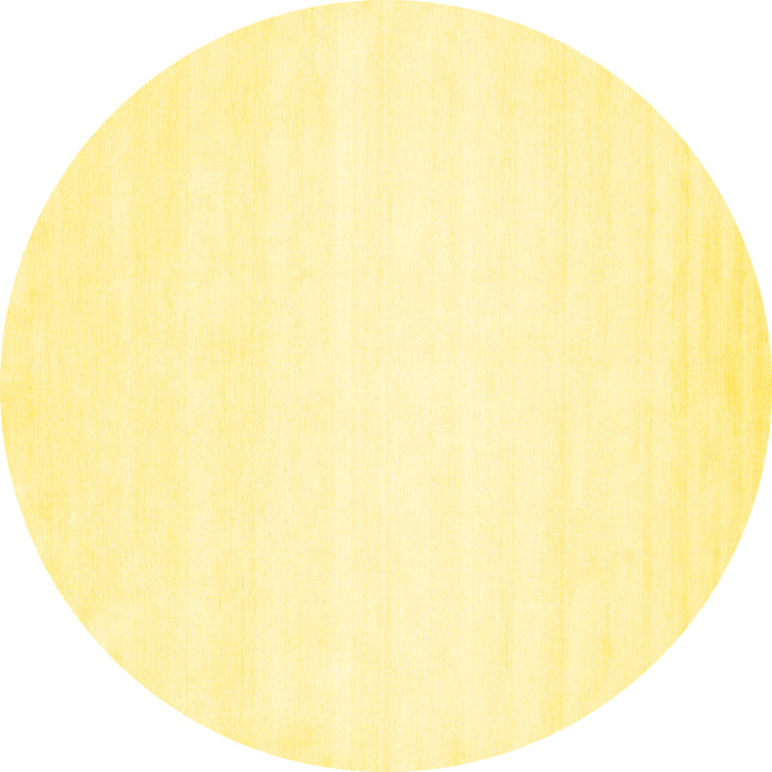 Round Solid Yellow Modern Rug, con75yw