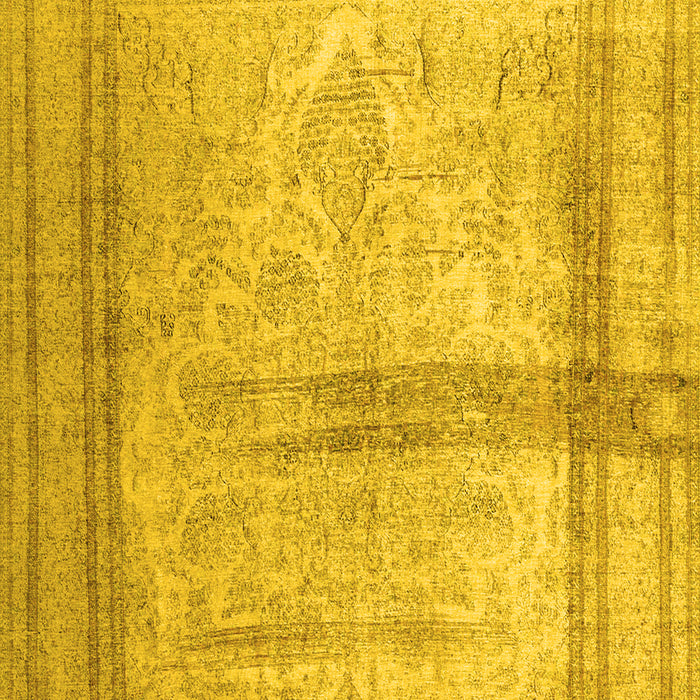 Machine Washable Abstract Yellow Contemporary Rug, wshcon760yw