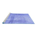 Sideview of Machine Washable Abstract Blue Contemporary Rug, wshcon760blu