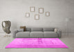 Machine Washable Abstract Pink Contemporary Rug in a Living Room, wshcon760pnk