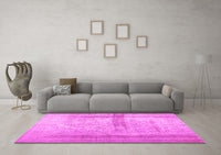 Machine Washable Abstract Pink Contemporary Rug, wshcon760pnk