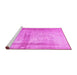 Sideview of Machine Washable Abstract Pink Contemporary Rug, wshcon760pnk