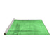 Sideview of Machine Washable Abstract Emerald Green Contemporary Area Rugs, wshcon760emgrn