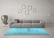 Machine Washable Abstract Light Blue Contemporary Rug in a Living Room, wshcon760lblu