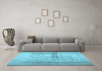 Machine Washable Abstract Light Blue Contemporary Rug, wshcon760lblu