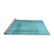 Sideview of Machine Washable Abstract Light Blue Contemporary Rug, wshcon760lblu