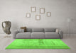 Machine Washable Abstract Green Contemporary Area Rugs in a Living Room,, wshcon760grn