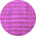 Round Abstract Purple Contemporary Rug, con761pur