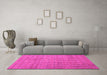 Machine Washable Abstract Pink Contemporary Rug in a Living Room, wshcon761pnk