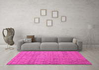 Machine Washable Abstract Pink Contemporary Rug, wshcon761pnk