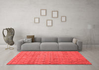 Machine Washable Abstract Red Contemporary Rug, wshcon761red