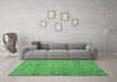 Machine Washable Abstract Emerald Green Contemporary Area Rugs in a Living Room,, wshcon761emgrn