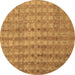 Round Machine Washable Abstract Brown Contemporary Rug, wshcon761brn