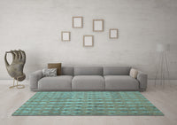 Machine Washable Abstract Light Blue Contemporary Rug, wshcon761lblu