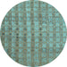 Round Machine Washable Abstract Light Blue Contemporary Rug, wshcon761lblu