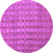 Round Machine Washable Abstract Purple Contemporary Area Rugs, wshcon761pur