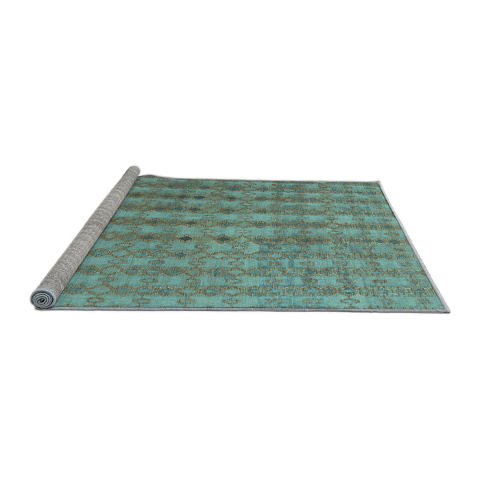 Sideview of Machine Washable Abstract Light Blue Contemporary Rug, wshcon761lblu