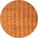 Square Abstract Orange Contemporary Rug, con761org