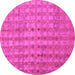 Round Abstract Pink Contemporary Rug, con761pnk