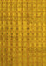 Machine Washable Abstract Yellow Contemporary Rug, wshcon761yw