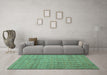 Machine Washable Abstract Turquoise Contemporary Area Rugs in a Living Room,, wshcon761turq