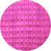 Round Machine Washable Abstract Pink Contemporary Rug, wshcon761pnk