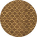 Round Machine Washable Abstract Brown Contemporary Rug, wshcon762brn