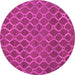 Round Machine Washable Abstract Pink Contemporary Rug, wshcon762pnk