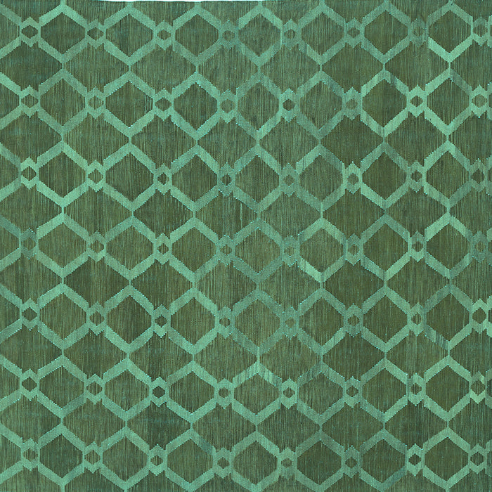 Square Machine Washable Abstract Turquoise Contemporary Area Rugs, wshcon762turq
