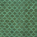 Square Machine Washable Abstract Turquoise Contemporary Area Rugs, wshcon762turq