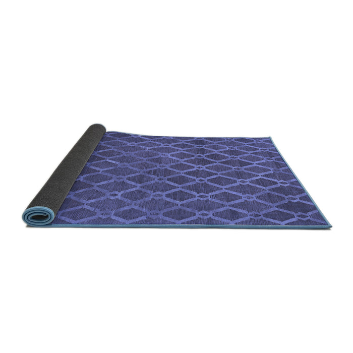 Sideview of Abstract Blue Contemporary Rug, con762blu