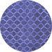 Round Machine Washable Abstract Blue Contemporary Rug, wshcon762blu