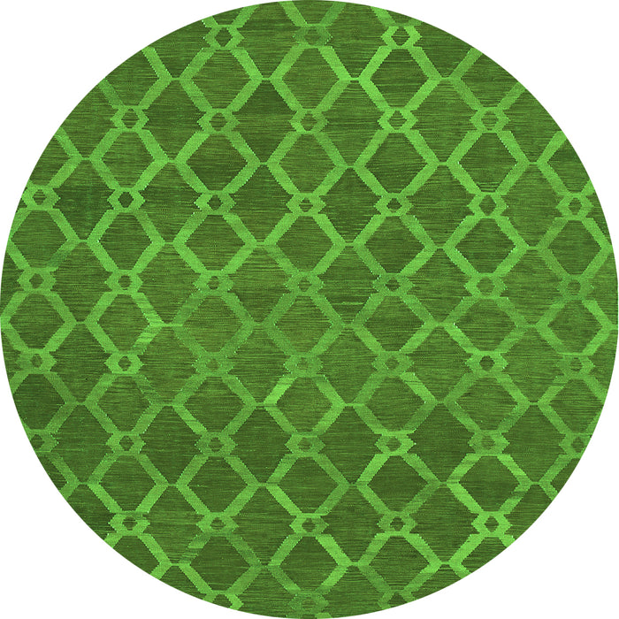 Square Abstract Green Contemporary Rug, con762grn