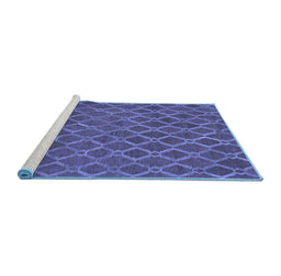Sideview of Machine Washable Abstract Blue Contemporary Rug, wshcon762blu