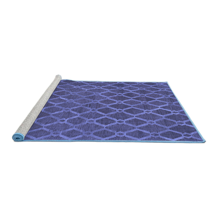 Sideview of Machine Washable Abstract Blue Contemporary Rug, wshcon762blu