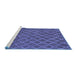 Sideview of Machine Washable Abstract Blue Contemporary Rug, wshcon762blu