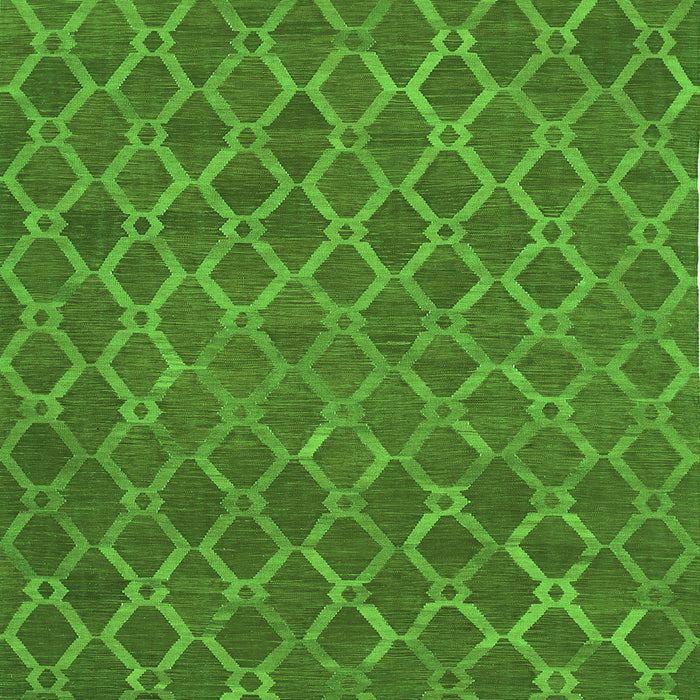 Serging Thickness of Abstract Green Contemporary Rug, con762grn