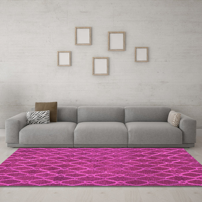 Machine Washable Abstract Pink Contemporary Rug in a Living Room, wshcon762pnk