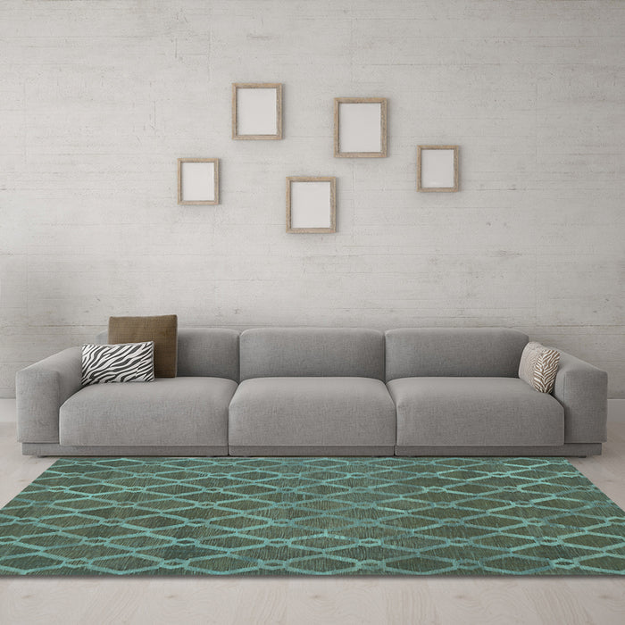 Machine Washable Abstract Light Blue Contemporary Rug in a Living Room, wshcon762lblu