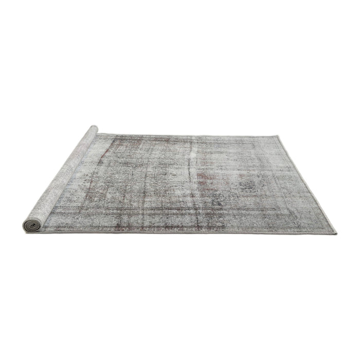 Serging Thickness of Machine Washable Contemporary Dark Gray Rug, wshcon763